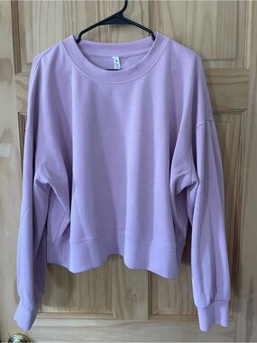 Lululemon Softstreme Perfectly Oversized Cropped Pullover Sweater - Sz 10 - Pink